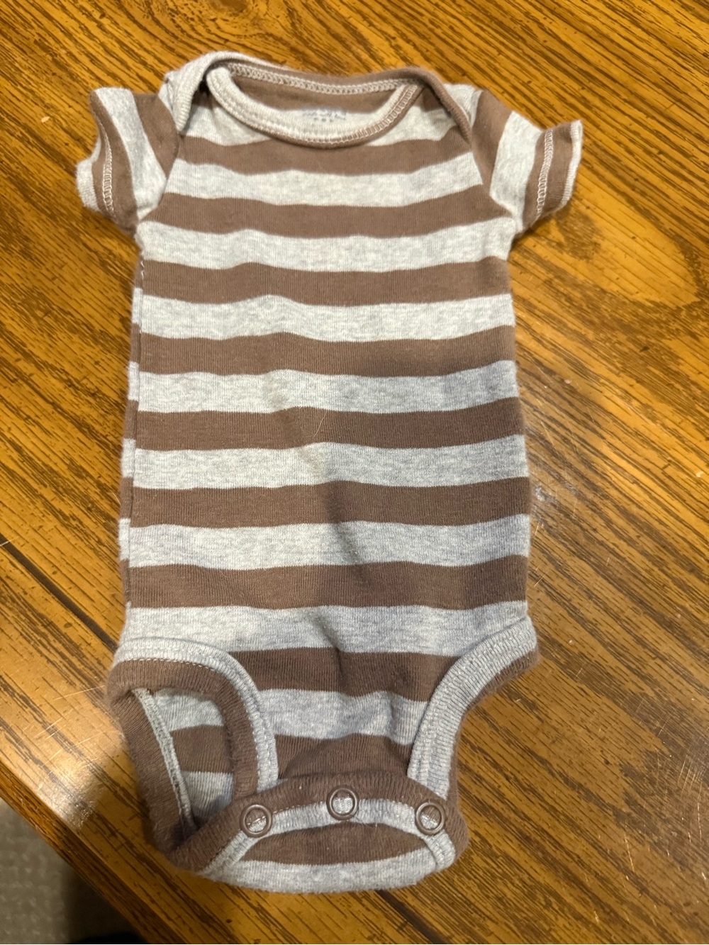 6 for $10 Classic Brown & gray Striped Baby One-Piece